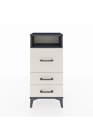 Arges Komodin Tek Raflı 3 Çekmeceli 44x30x96 Antrasit-Aytaşı