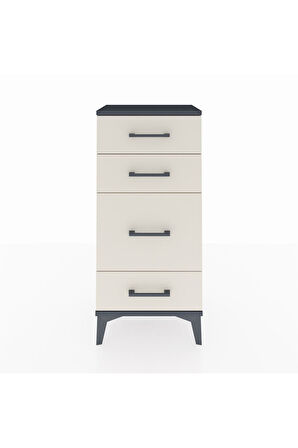 Arges Komodin 4 Çekmeceli 44x30x96 Antrasit-Aytaşı