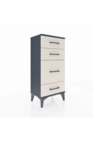 Arges Komodin 4 Çekmeceli 44x30x96 Antrasit-Aytaşı