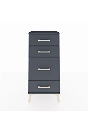 Arges Komodin 4 Çekmeceli 44x30x96 Antrasit-Antrasit