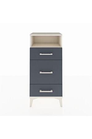 Arges Komodin Tek Raflı 3 Çekmeceli 44x30x96 Aytaşı-Antrasit