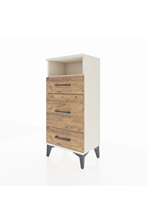 Arges Komodin Tek Raflı 3 Çekmeceli 44x30x96 Aytaşı-Çam