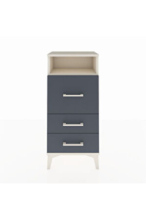 Arges Komodin Tek Raflı 3 Çekmeceli 44x30x96 Aytaşı-Antrasit