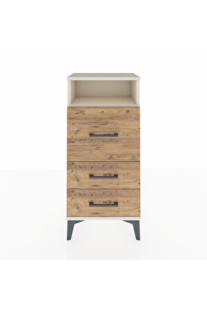 Arges Komodin Tek Raflı 3 Çekmeceli 44x30x96 Aytaşı-Çam