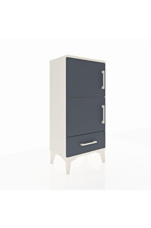 Arges Komodin 4 Raflı Tek Çekmeceli 2 Kapaklı 44x30x96 Aytaşı-Antrasit