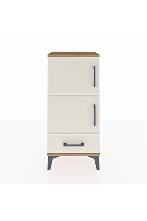 Arges Komodin 4 Raflı Tek Çekmeceli 2 Kapaklı 44x30x96 Çam-Aytaşı