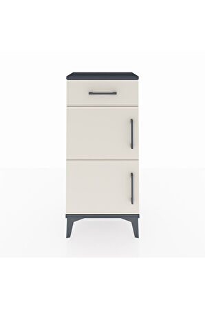 Arges Komodin Tek Raflı Tek Çekmeceli 2 Kapaklı 44x30x96 Antrasit-Aytaşı