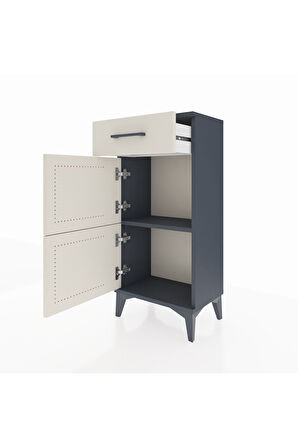 Arges Komodin Tek Raflı Tek Çekmeceli 2 Kapaklı 44x30x96 Antrasit-Aytaşı