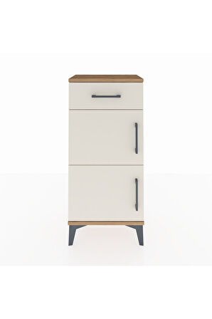 Arges Komodin Tek Raflı Tek Çekmeceli 2 Kapaklı 44x30x96 Çam-Aytaşı