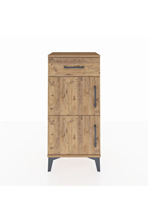 Arges Komodin Tek Raflı Tek Çekmeceli 2 Kapaklı 44x30x96 Çam-Çam