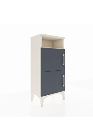 Arges Komodin Tek Raflı 2 Kapaklı 44x30x96 Aytaşı-Antrasit