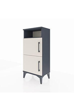 Arges Komodin Tek Raflı 2 Kapaklı 44x30x96 Antrasit-Aytaşı