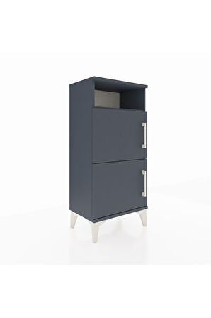 Arges Komodin Tek Raflı 2 Kapaklı 44x30x96 Antrasit-Antrasit