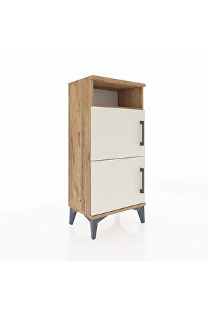 Arges Komodin Tek Raflı 2 Kapaklı 44x30x96 Çam-Aytaşı