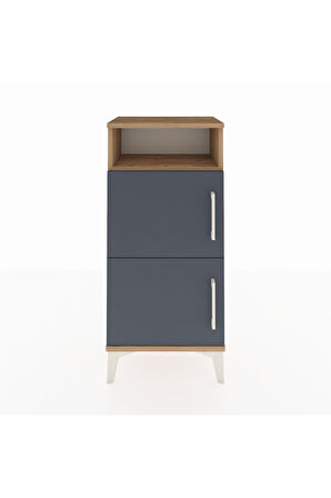 Arges Komodin Tek Raflı 2 Kapaklı 44x30x96 Çam-Antrasit