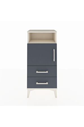 Arges Komodin 2 Raflı 2 Çekmeceli Tek Kapaklı 44x30x96 Aytaşı-Antrasit