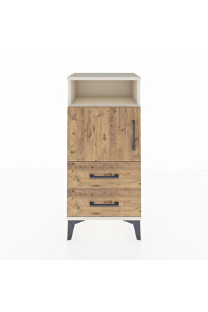 Arges Komodin 2 Raflı 2 Çekmeceli Tek Kapaklı 44x30x96 Aytaşı-Çam