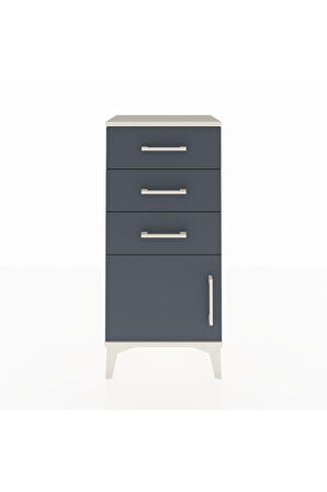 Arges Komodin 3 Çekmeceli Tek Kapaklı 44x30x96 Aytaşı-Antrasit