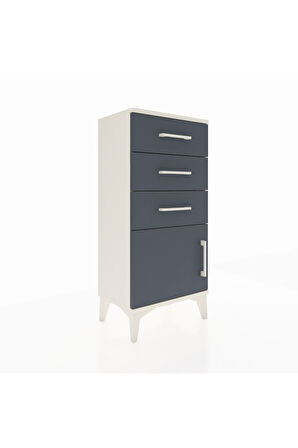Arges Komodin 3 Çekmeceli Tek Kapaklı 44x30x96 Aytaşı-Antrasit