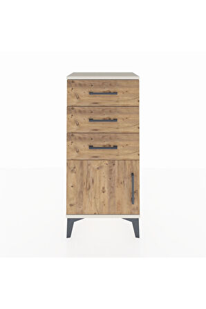 Arges Komodin 3 Çekmeceli Tek Kapaklı 44x30x96 Aytaşı-Çam