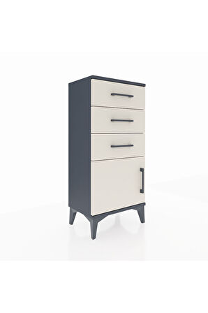 Arges Komodin 3 Çekmeceli Tek Kapaklı 44x30x96 Antrasit-Aytaşı