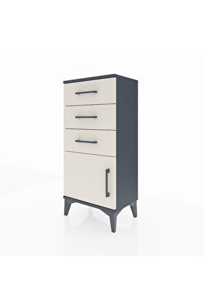 Arges Komodin 3 Çekmeceli Tek Kapaklı 44x30x96 Antrasit-Aytaşı