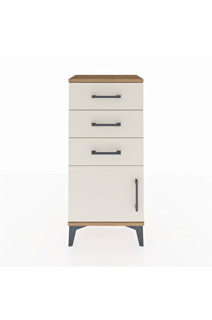 Arges Komodin 3 Çekmeceli Tek Kapaklı 44x30x96 Çam-Aytaşı