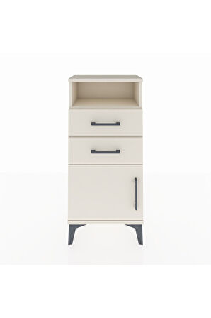 Arges Komodin Tek Raflı 2 Çekmeceli Tek Kapaklı 44x30x96 Aytaşı-Aytaşı