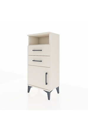 Arges Komodin Tek Raflı 2 Çekmeceli Tek Kapaklı 44x30x96 Aytaşı-Aytaşı