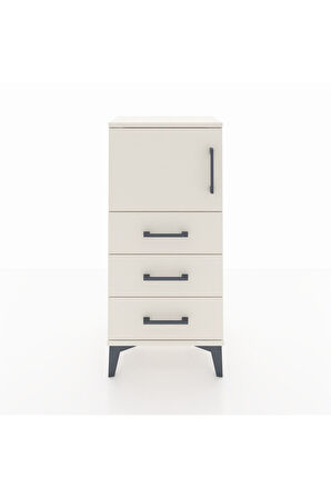 Arges Komodin Tek Raflı 3 Çekmeceli Tek Kapaklı 44x30x96 Aytaşı-Aytaşı