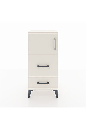 Arges Komodin Tek Raflı 2 Çekmeceli Tek Kapaklı 44x30x96 Aytaşı-Aytaşı