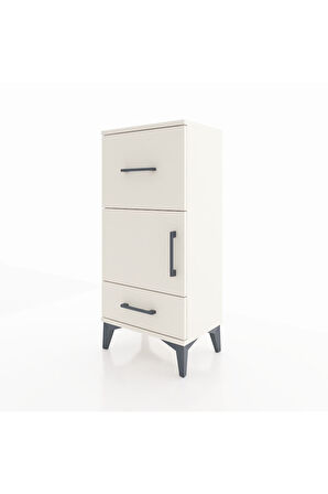 Arges Komodin Tek Raflı 2 Çekmeceli Tek Kapaklı 44x30x96 Aytaşı-Aytaşı