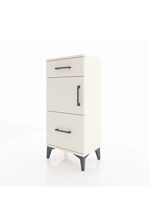 Arges Komodin Tek Raflı 2 Çekmeceli Tek Kapaklı 44x30x96 Aytaşı-Aytaşı