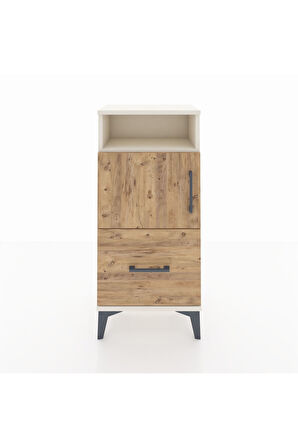 Arges Komodin 2 Raflı Tek Çekmeceli 2 Kapaklı 44x30x96 Aytaşı-Çam