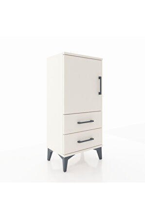 Arges Komodin 2 Raflı 2 Çekmeceli Tek Kapaklı 44x30x96 Aytaşı-Aytaşı