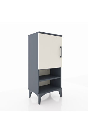 Arges Komodin 3 Raflı Tek Kapaklı 44x30x96 Antrasit-Aytaşı