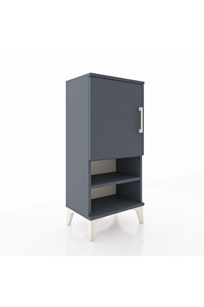Arges Komodin 3 Raflı Tek Kapaklı 44x30x96 Antrasit-Antrasit