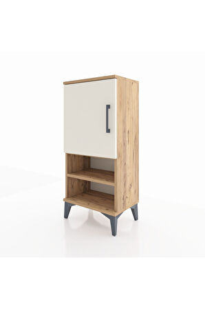 Arges Komodin 3 Raflı Tek Kapaklı 44x30x96 Çam-Aytaşı