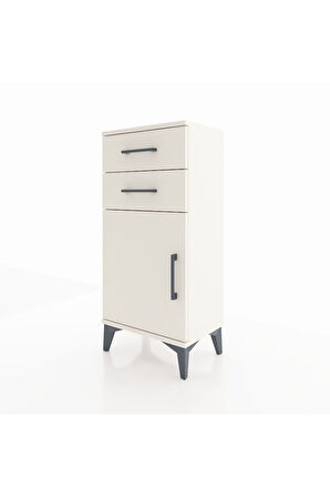 Arges Komodin Tek Raflı 2 Çekmeceli Tek Kapaklı 44x30x96 Aytaşı-Aytaşı