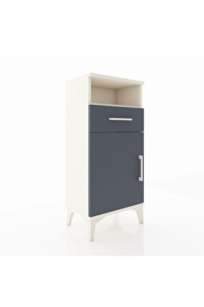 Arges Komodin 2 Raflı Tek Çekmeceli Tek Kapaklı 44x30x96 Aytaşı-Antrasit