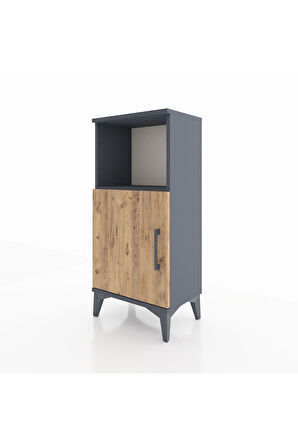 Arges Komodin 2 Raflı Tek Kapaklı 44x30x96 Antrasit-Çam