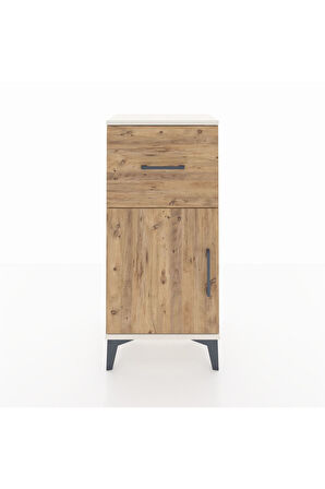Arges Komodin Tek Raflı Tek Çekmeceli Tek Kapaklı 44x30x96 Aytaşı-Çam