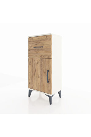 Arges Komodin Tek Raflı Tek Çekmeceli Tek Kapaklı 44x30x96 Aytaşı-Çam