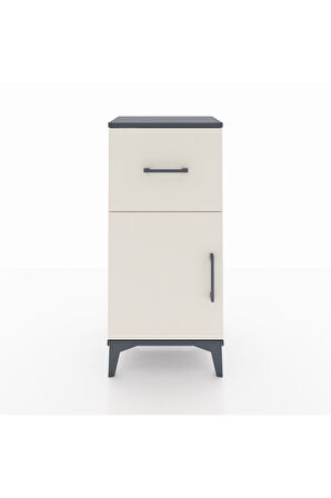Arges Komodin Tek Raflı Tek Çekmeceli Tek Kapaklı 44x30x96 Antrasit-Aytaşı