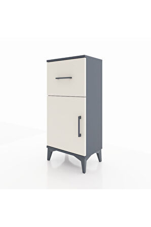 Arges Komodin Tek Raflı Tek Çekmeceli Tek Kapaklı 44x30x96 Antrasit-Aytaşı
