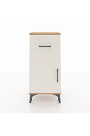 Arges Komodin Tek Raflı Tek Çekmeceli Tek Kapaklı 44x30x96 Çam-Aytaşı
