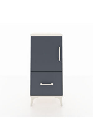 Arges Komodin 2 Raflı Tek Çekmeceli Tek Kapaklı 44x30x96 Aytaşı-Antrasit