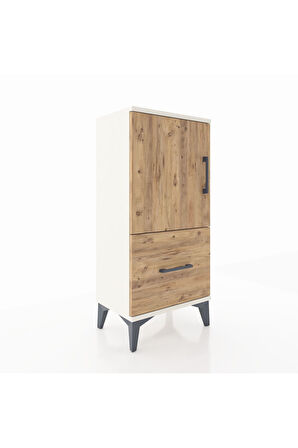 Arges Komodin 2 Raflı Tek Çekmeceli Tek Kapaklı 44x30x96 Aytaşı-Çam