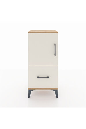 Arges Komodin 2 Raflı Tek Çekmeceli Tek Kapaklı 44x30x96 Çam-Aytaşı