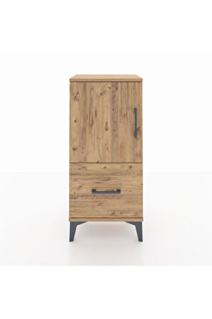 Arges Komodin 2 Raflı Tek Çekmeceli Tek Kapaklı 44x30x96 Çam-Çam